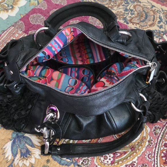 Francesco Biasia Black Leather Shoulder Bag - Picture 5 of 12